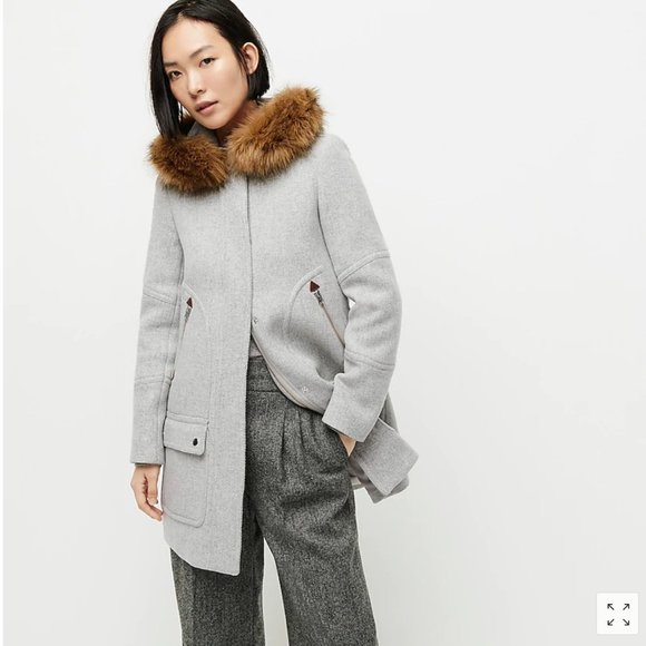 J.Crew Chateau parka in Italian stadium-cloth wool-FROSTED LILAC/purple-00-NWT - Picture 3 of 5